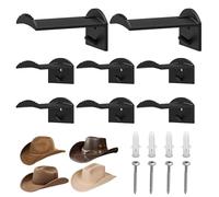 POPAPIE 8 Pezzi Porta Cappelli da Parete,Ganci per Cappèlli,Gancio di Cappello Autoadesivo,Càppelli Curve Gànci,Organizzatore di Cappelli Porta per Berretti Da Baseball Cuffie Asciugamani Borse(Nero)