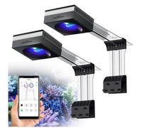 PopBloom 2 pezzi RL90 Reef WiFi lampade LED per acqua salata, illuminazione LED a spettro completo da 200 W per acquari marini con braccio scorrevole posteriore, 90 cm 120cm coralli di barriera