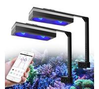 PopBloom RL180 2 luci per acquario, spettro completo LED Lampada Acquario con Kit braccio, per acquari da 120 a 150 cm, ideali per acquari di coralli e di acqua salata