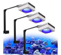 PopBloom WiFi LED Acquario Marino 100W, Lampada Acquario Marino a Spettro Completo per acquario di pesci SPS/LPS, L'APP supporta l'italiano (3 lampada con kit a braccio)
