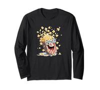Popcorn con Occhiali per Film Divertenti e Cinema Maglia a Manica