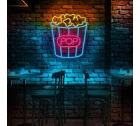 Popcorn Luci Al Neon Artigianale Cinema Decorazione, Tempo Film Led Luci, Insegne Al Neon Cinema, Insegne Di Film, Decorazione D
