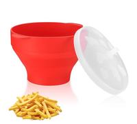 Popcorn Microonde, Pieghevole Popcorn Maker, Contenitore in Silicone per Popcorn, Ciotola Popcorn con Coperchio, Pentola Popcorn, Senza BPA e Olio Popper per Microonde, Casa, Cucina, Festa