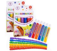 Popcorn Pens 3D Puffy Art, 6-Pen 6-Color Heat-Activated Drawing Set (2 Pack)