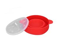 Popcorn per popcorn per microonde, grande ciotola per popcorn in silicone alimentare senza BPA con manico sul coperchio, pieghevole, per popcorn fai da te, per uso domestico in (Rossa)