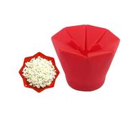 Popcorn pieghevole in silicone da cucina, utensili facili fai te, ciotola a secchiello, stampo for pipoca, microonde(Red)