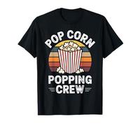 Popcorn Popping Crew Divertente Retro Vintage Film Amante Snack Maglietta