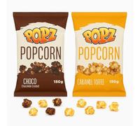 Popcorn Popz Dolce Choco + Caramel Toffee - 2 x 150g - Snack Gourmet al Cioccolato e Caramello - Croccanti e Golosi - Confezione Doppia
