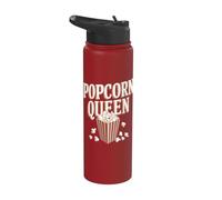 Popcorn Queen - Cibo divertente per cinema Stainless Steel Insulated Water Bottle