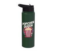 Popcorn Queen - Cibo divertente per cinema Stainless Steel Insulated Water Bottle