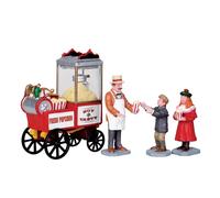Popcorn Seller set of 4 Caddington Village Lemax Cod 02832