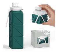 Popdigito Borraccia pieghevole portatile, senza BPA, in silicone per uso alimentare, riutilizzabile, per attività all'aperto, viaggi, escursionismo, sport, compatta, leggera, facile da trasportare, a