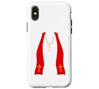 Pope Costume Shirt Lazy Priest Halloween Costume Pope Custodia per iPhone X/XS