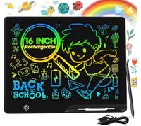 POPERFUN Tavoletta Grafica Bambini 16 pollici Ricaricabile, Multicolore Lavagnetta Cancellabile, Proteggere la Vista Lavagna per Bambini 2-10 Anni Giocattoli Compleanno,Giorno di Natale Regalo