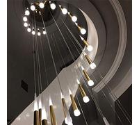 Popertr 12 luci luce pendente per soggiorno Villa 60Wceiling Lighting Apparecchio Duplex Apartment Spiral Scale Scale Lampadari Scala Scala Appeso Lampada |Acrilico in alluminio