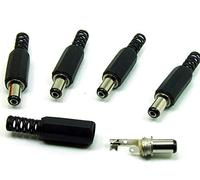 POPESQ® 5 pz. x DC 2.1mm Connettore Maschio Dritto Nero Plastica / 5 PCS. x DC 2.1mm Plug Straight Black Plastic #A2272