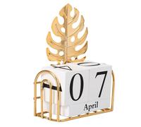 POPETPOP 1 Impostato Decorazione del Calendario in Legno Ametista Sfogliare Il Calendario in Piedi Blocco Data Mensile Perpetuo Adesivi Blocchi Desktop Perpetuo Mese Ferro da Stiro