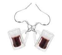 POPETPOP 1 Pair Creative Beer Mug Earrings Resin Beer Cup Dangling Earrings Ear Clips