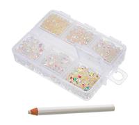 POPETPOP 1 scatola Box Rhinestones Flatback Resina per Nail Art Decorazioni per Unghie Naturali e Adesivi DIY Leggeri e Durevoli per Manicure
