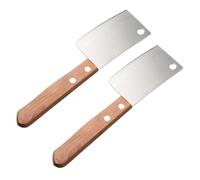 POPETPOP 1 Set Coltello Da Burro Chef Knife Chef Butter Knife Tagliapane Coltellino Multifunzione Tritatutto in Acciaio Inossidabile Maniglia Lama Da Cucina Di Legno Silver 2 Pezzi
