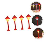POPETPOP 1 Set Mini Lampioni Led Miniatura Per Micro Paesaggio Per Decorazione Casa Delle Accessori Per Micro Bonsai E Miniatura Tavolo 4 Pezzi
