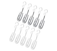 POPETPOP 10 Pezzi Appendiabiti per Scarpe da Asciugare in Plastica, Set | Grigio e Bianco, Sospensione su Corda o Asta, Struttura Robusta, Uso Domestico e Multiuso
