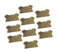 POPETPOP 10 Pezzi Bag Clasp Chiusura Borsa Uncinetto Clic Clac in Ottone, Testa di Maiale, Colore Coffee, Facile da Installare, per Handbag e Craft