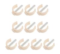 POPETPOP 10 Pezzi Clip a Forma di C per Bastone da Passeggio 25mm, Accessorio | Plastica e Metallo, Beige, per Tubo da 25mm, Adatto per Uso Domestico e Strutture di Riabilitazione