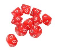 POPETPOP 10 Pezzi Dado Numerato a 10 Facce in Acrilico Rosso per Giochi da | Superficie Liscia e Trasparente, Numeri Facili da Leggere, Peso Bilanciato, per Esperimenti di Probabilità