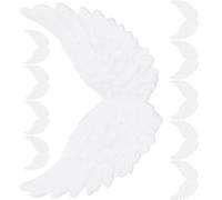 POPETPOP 10 Pezzi Decorazione Piume D’Angelo in Plastica, Piccolo Formato, Bianca, per Lavoretti Fai da Te, Cappelli e Costumi, per Appassionati di Crafting, Natale