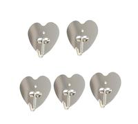 POPETPOP 10 Pezzi Ganci Adesivi in Metallo Forma di Cuore Resistenti e Impermeabili Senza Foratura per Cucina Bagno e Dietro la Porta Organizzazione Semplice di Asciugamani e Accessori