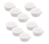 POPETPOP 10 Pezzi Griglia per Altoparlante Rotonda Bianca 57mm Maniglia | Plastica, Rete a Pezzo, Fissaggio Rapido, Supporto Strutturale, per Impianti Fissi e Terminali Interfono