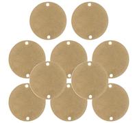 POPETPOP 10 Pezzi Tag Targhette Rotonde in Ottone Oro per Incisione Doppio Foro Design Piatto 20mm per Progetti Fai da Te e Decorazione Casa