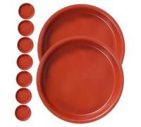 POPETPOP 10 Pezzi Vassoio per Piante Fioriere Sottovasi al Chiuso Vasi da Vivaio Versatile Piatto a Vaso Vassoio Acqua per Piante Circolare Bonsai Giardinaggio Sottovaso Rosso Pp