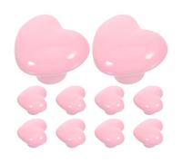 POPETPOP 10 pomelli per cassetti in ceramica a forma di cuore, maniglie per | Simpatiche maniglie per cassetti e comò, ideali per la cameretta delle bambine, il comodino, l'armadio o la toeletta.