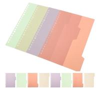 POPETPOP 10 Set Divisori per Raccoglitori A5 in Pp Colorati a 4 Colori, Design Creativo, per Ricerca e Archiviazione, Linguette Perforate per Scrivere Categorie