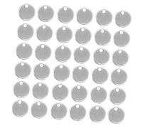 POPETPOP 100 Pezzi Ciondoli Rotondi in Acciaio Inox 8 MM Targhette Vuote per Portachiavi e Gioielli Fai da Te Pendenti Leggeri Resistenti All’Ossidazione per Uso Quotidiano e Accessori