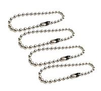 POPETPOP 100pezzi Catenella per Portachiavi in Acciaio Resistente Perline Metalliche Catena Sfere Chiusura Perlina Lunga Regolabile Taglio Forbici per Targhette Identificative e Ciondoli