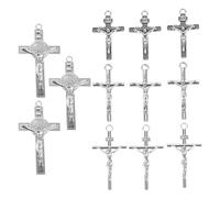 POPETPOP 12 Pezzi Ciondoli Crocifisso in Lega Mini per Gioielli Fai da Te Religiosi Pendenti Piccoli per Creazione Braccialetti e Collane Cattolici Accessori Artigianali per Rosari e