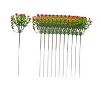 POPETPOP 12 Pezzi Decorazione Per Il Del Piccolo Raccoglitori Fiori Artificiali Simulato Bouquet Matrimonio Fiore Simulato Rosso Plastica