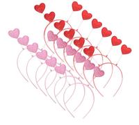 POPETPOP 12 Pezzi Fascia per Chioma da Festa a Forma di Cuore, Cerchietti Decorativi Leggeri e Comodi per Ragazze, Accessori Moda per Carnevale e Feste di Compleanno