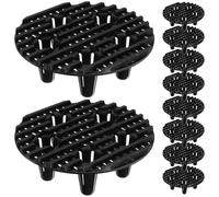 POPETPOP 12 Pezzi Rialzi per Vasi da Giardino in Plastica Piedini Circolari per Fioriere da Esterno e Interno Supporto Drenante per Piante in Vaso Base Antiradice 10 CM Facile da Pulire