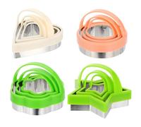 POPETPOP 12pezzi Coppapasta Biscotti in Acciaio Inox con Manico Stampi per Biscotti e Dolci Formine Rotonde Stella Cuore e Fiore per Fai da Te in Cucina Colore Casuale