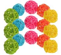 POPETPOP 15 Palline Decorative in Rattan Essiccato per Aromaterapia Set da 15 Pezzi Multicolore Riempitivi per Vasi e Centrotavola Diffusori di Fragranze per Casa e Auto Accessori per