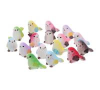 POPETPOP 16 Pezzi Mini Statuette di Uccelli in Resina Colorati Piccoli Uccelli Artificiali per Decorazioni da Giardino delle Fate Miniature di Uccellini per Case delle Bambole e Terrari