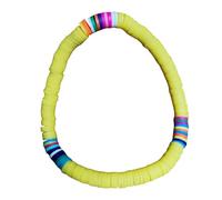 POPETPOP 1pezzi Bracciale in Argilla Polimerica Corda da Mano Stile Bohémien e Inodore in Vari Colori tra Cui Giallo Adatto come Bracciale