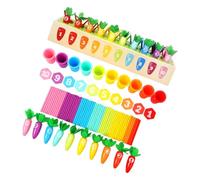 POPETPOP 1Set Montessori per Ordinamento dei Legno Educativo per Sviluppo delle Abilità Motorie e Interazione