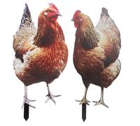 POPETPOP 2 decorazioni da giardino a forma di gallina, in acrilico, per | Materiale antiruggine, assolutamente resistente alle intemperie, si monta in pochi secondi nell'aiuola