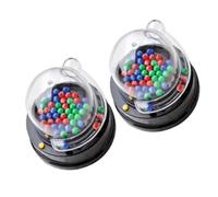 POPETPOP 2 Impostati Macchina Elettrica per Tombola, Nero Trasparente | PP e Abs, Visione Trasparente, Portatile, per Selezione Numeri e Biglietti, Feste e Riunioni