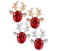 POPETPOP 2 Paia Orecchini a Bottone da Donna a Forma di Renna Cristalli Eleganti Decorazioni Natalizie per Feste e Vacanze Gioielli Pendenti per Ragazze e Signore